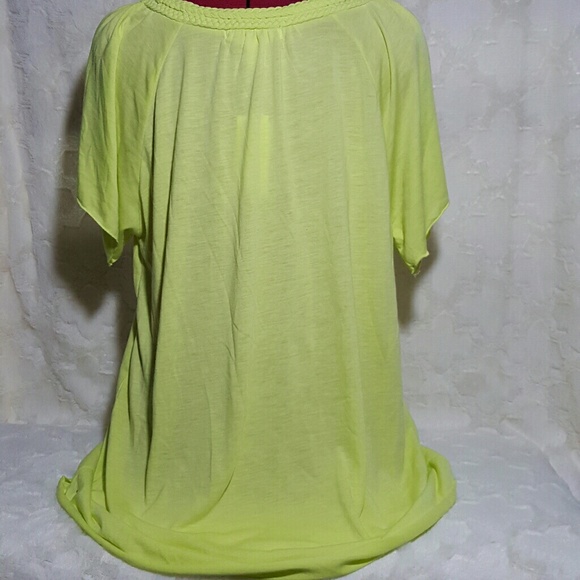 NWT Stephanie Rogers lime green top size L - Picture 2 of 5